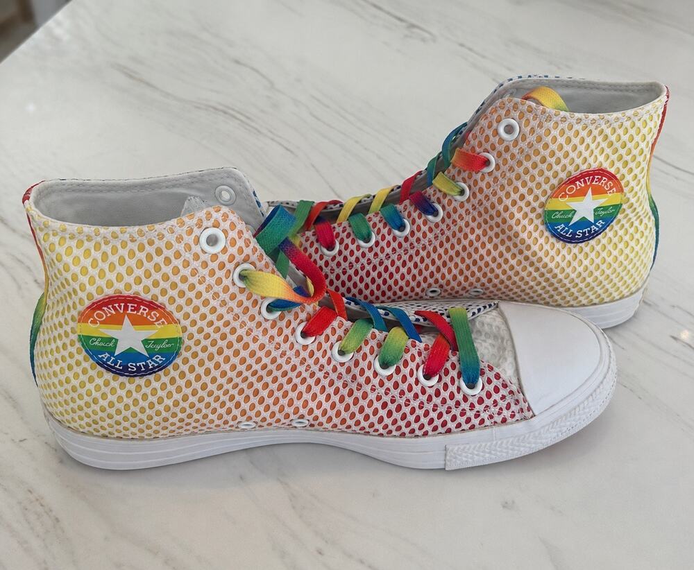 Converse Chuck Taylor All Star Pride Rainbow Mesh High Top 158404C Unisex 10.5